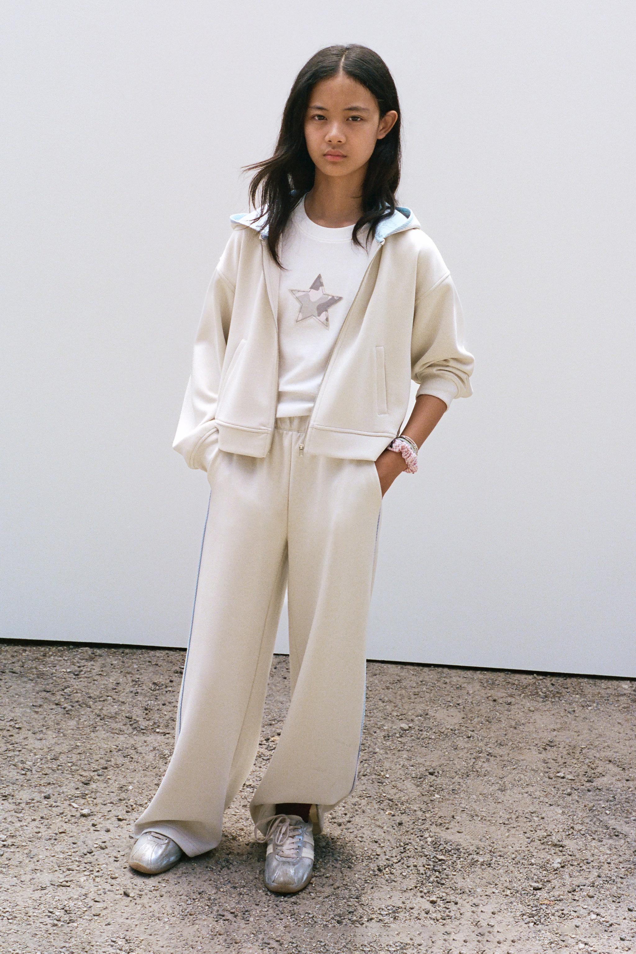 SPORTY STRIPED PIPING WIDE-LEG PANTS